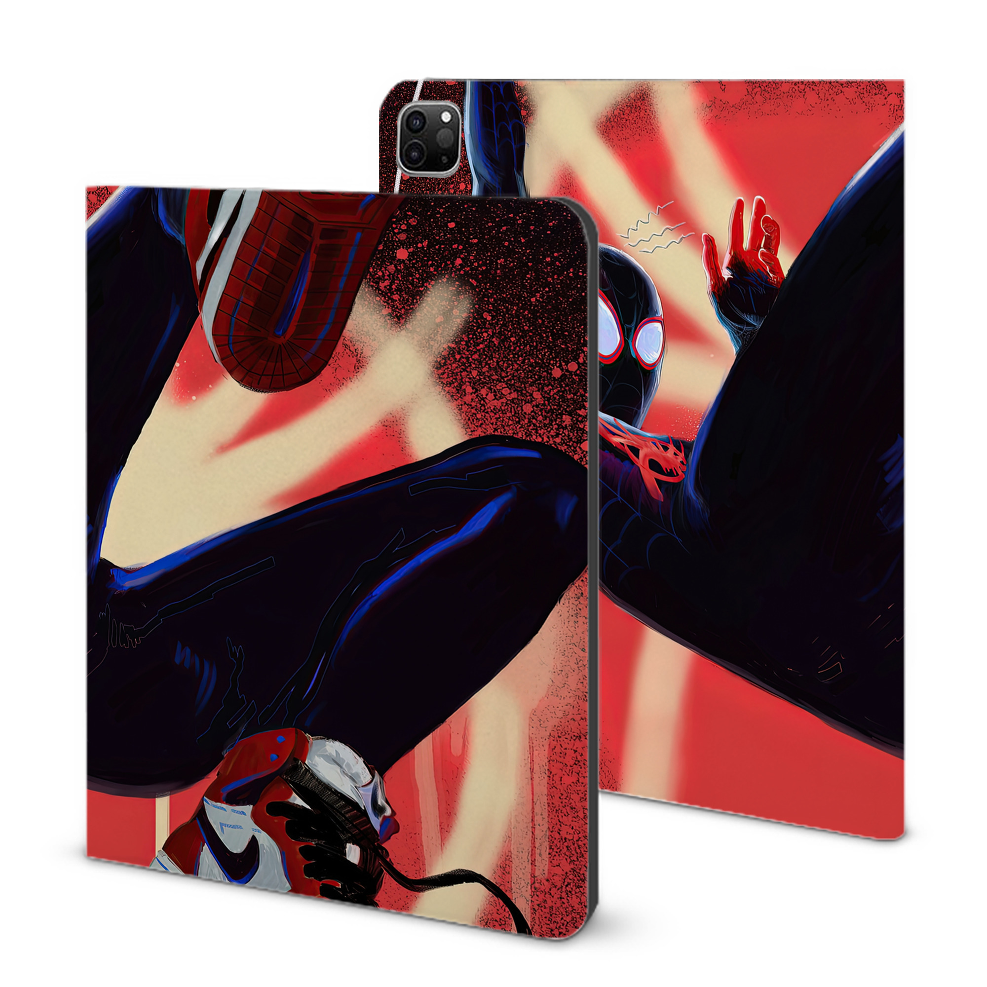 （画像用） Spider Man スパイダーマン IPad ケース ブック型 PUレザー TPU 耐衝撃 軽量 薄型 ペン収納なし 全面保護 IPad 各モデル対応